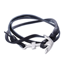 Brazalete-232 Xuping venta caliente acero inoxidable joyería moda nuevo diseño ancla pulsera de cuero